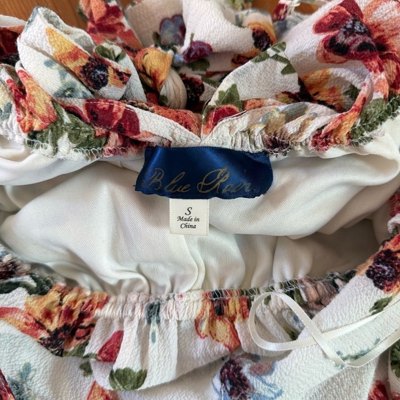 Blue Rain Boho Sleeveless White Floral Women’s Romper Playsuit S - Picture 5 of 6